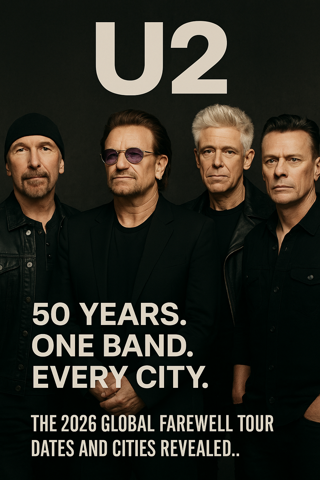 U2: 50 Years. One Band. Every City. – The 2026 Global Farewell Tour. Dates And Cities Revealed..