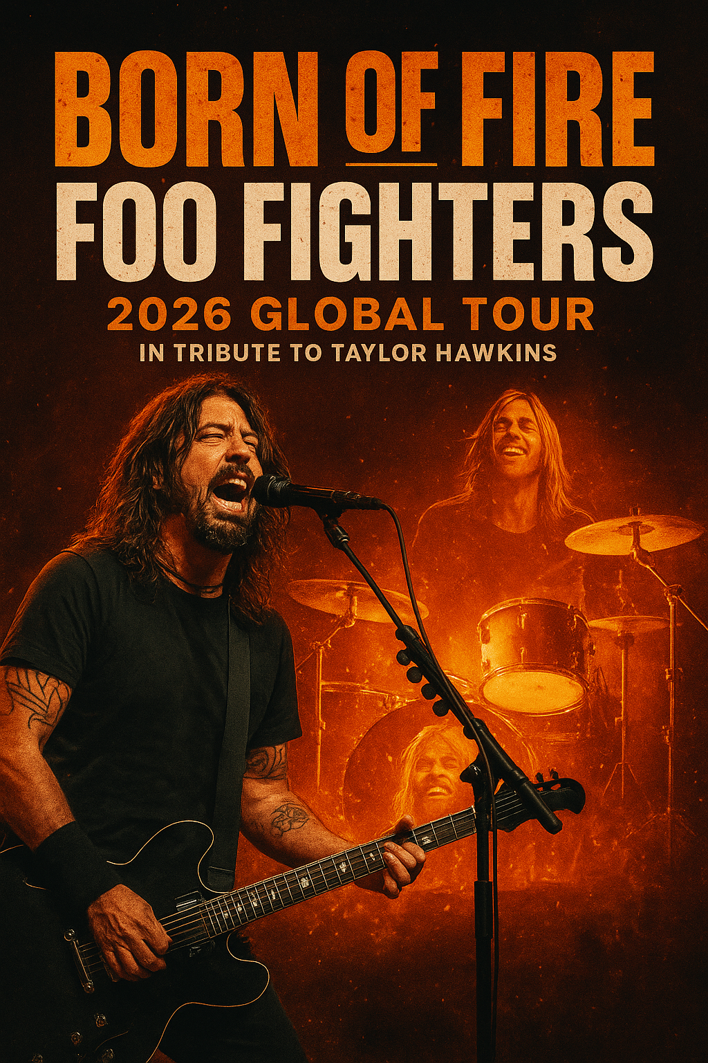 Born of Fire: Foo Fighters Launch 2026 Global Tour in Tribute to Taylor Hawkins — A Storm of Sound, Spirit, and Survival.. Dates and Cities Revealed
